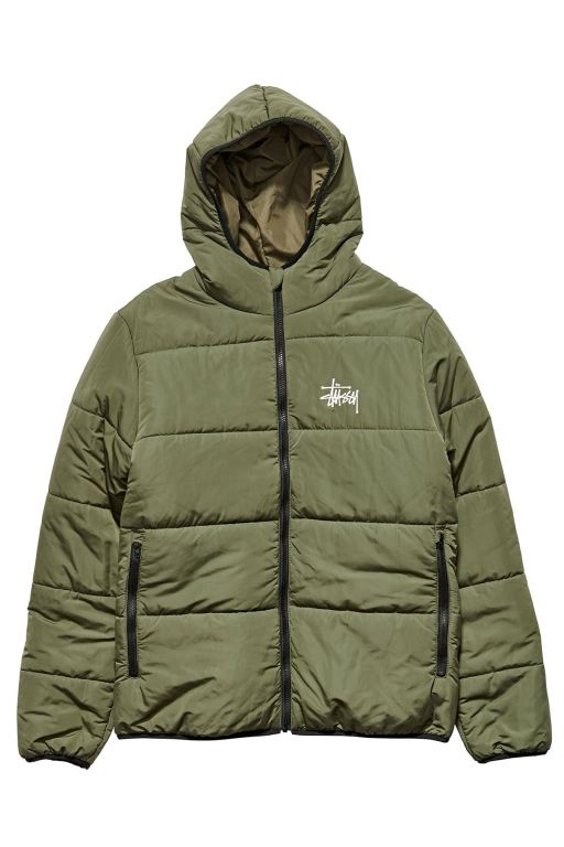 Stussy Mens Graffiti Lightweight Puffa Jackets Green - AFSZM6209